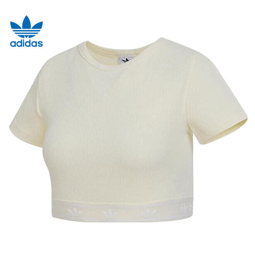 adidas阿迪达斯三叶草女子运动休闲短袖T恤JD0040