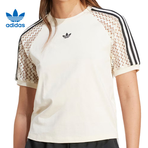 adidas阿迪达斯三叶草女子运动休闲短袖T恤KC0770