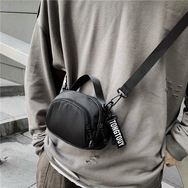可定制印LOGO斜挎包男士ins潮小包网红潮牌手机小包包单肩迷你蹦