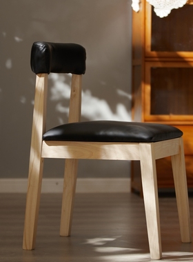 实木现代极简约靠背绿色酒店餐椅组装小户型家用书桌休闲咖啡椅子