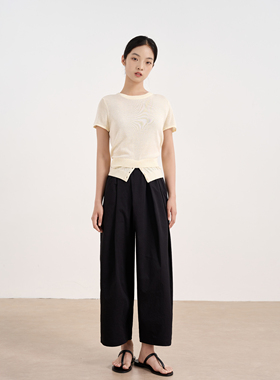 张小某 梨形定制 百搭休闲松紧腰阔腿裤 1BZ04K1403