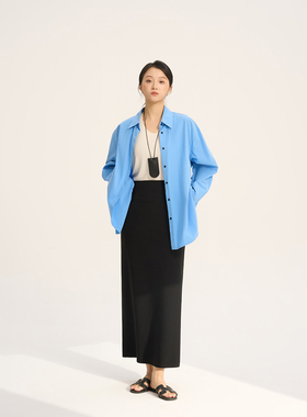 张小某 显瘦梨形定制 春季弹力塑形高腰两面可穿后开叉半裙Q1021