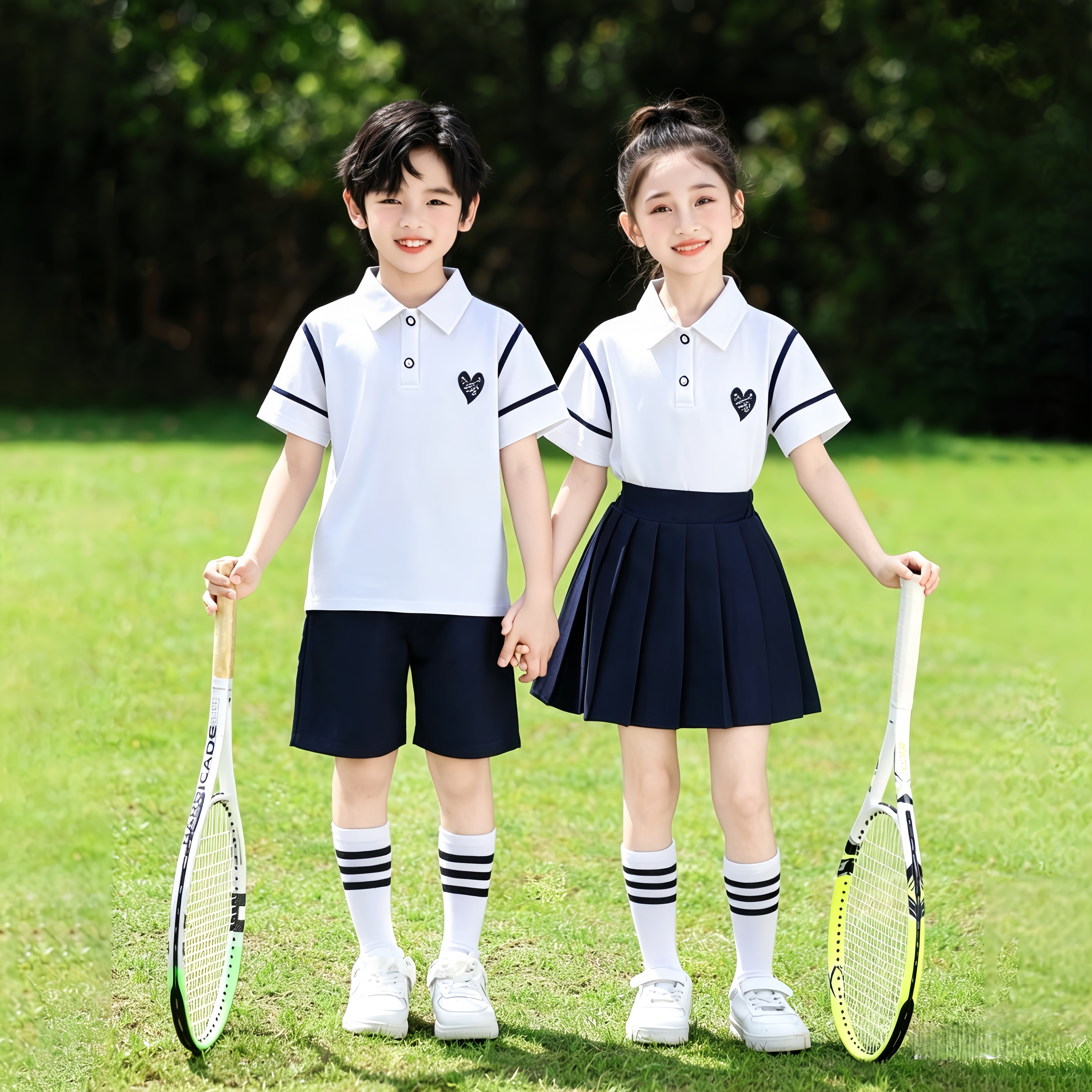 小学生短袖POLO衫啦啦队演出服
