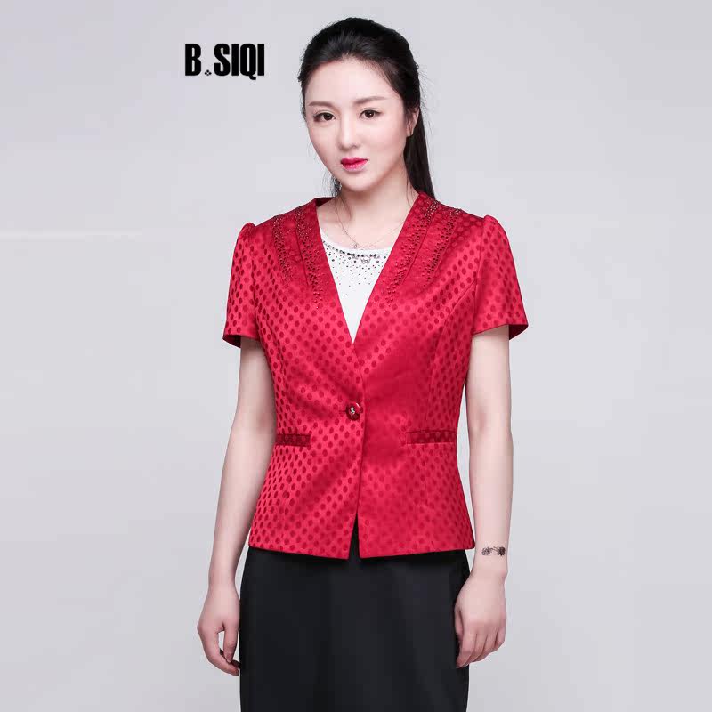 女洋气显瘦小衫短袖减龄设计感2024新款上衣时尚夏季衬衫西服外套