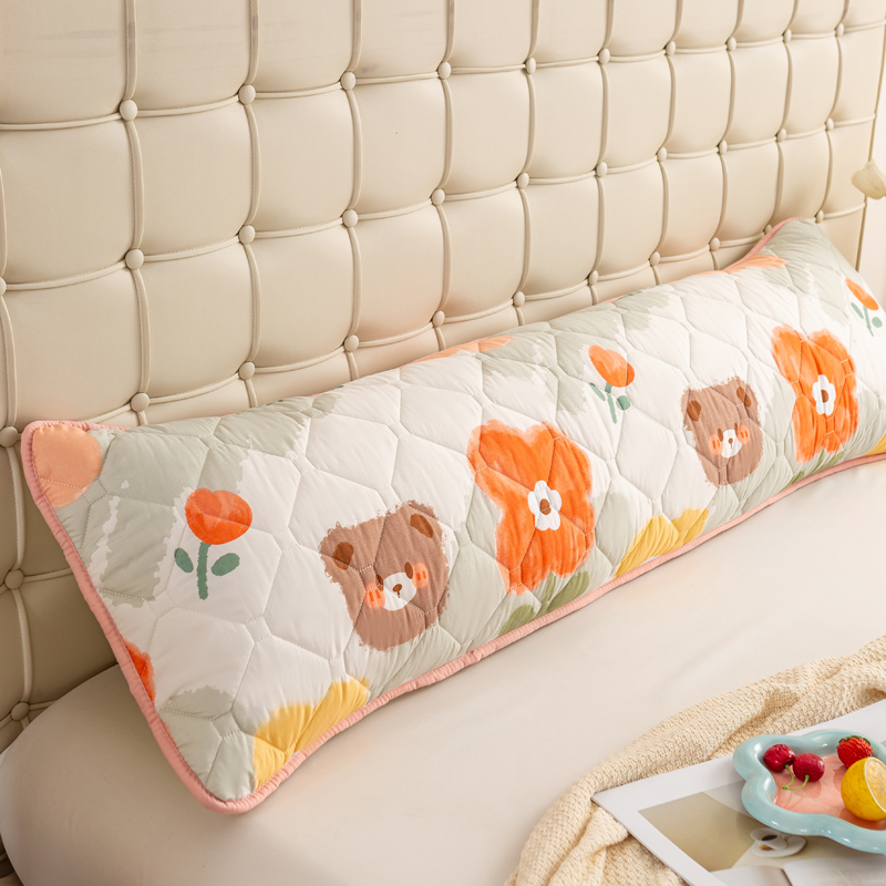 加厚磨毛防水防汗长枕套夹棉双人