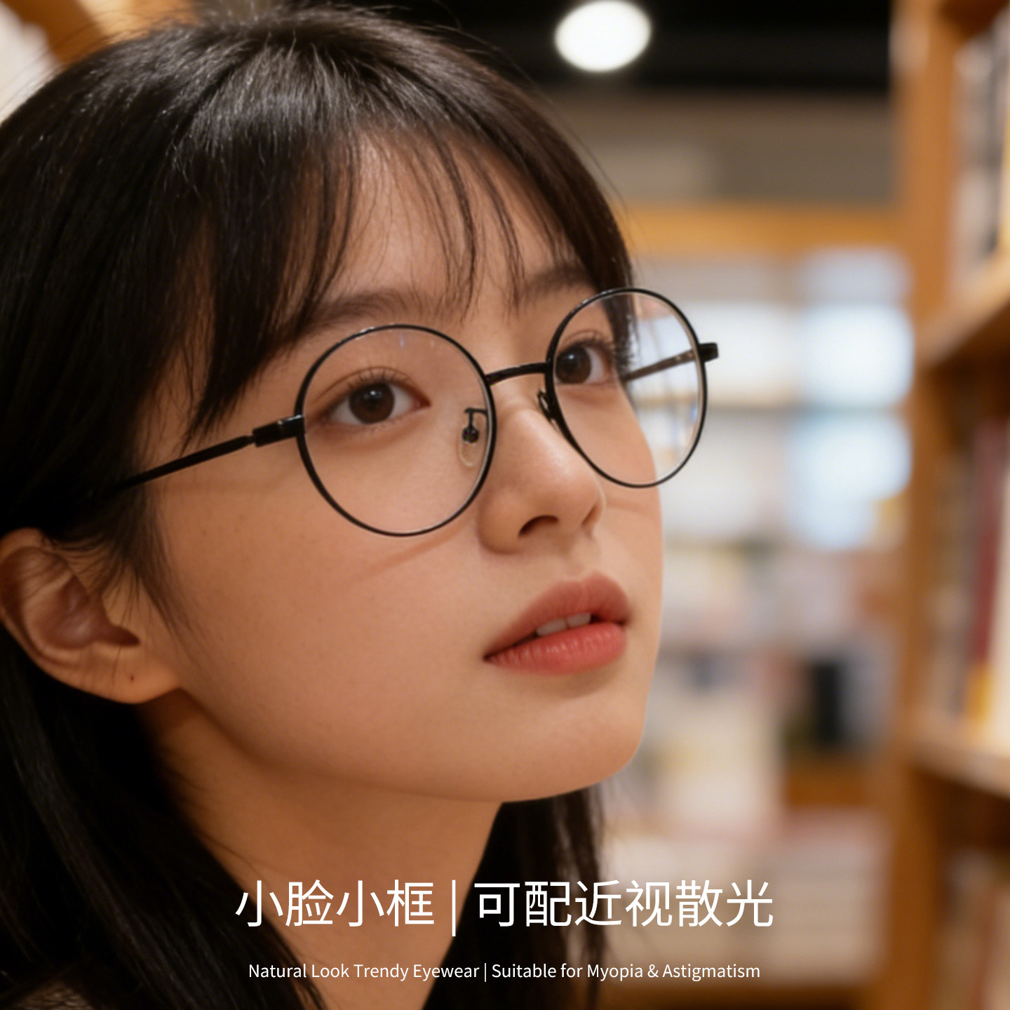 【小脸推荐】近视眼镜女度数可配散光小圆框学生防蓝光眼镜男近视