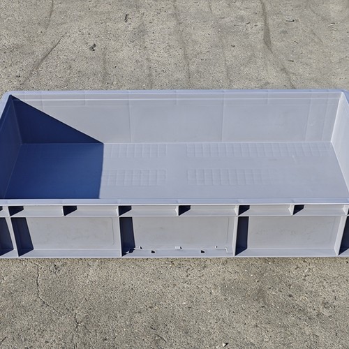 48148加厚物流箱塑料箱长方形周转箱汽配箱800*400*148灰色欧标