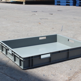 8611浅盘物流箱欧标汽配箱新能源汽配厂专用箱800 120 600