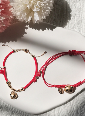 女生红绳卡通可爱熊猫手链