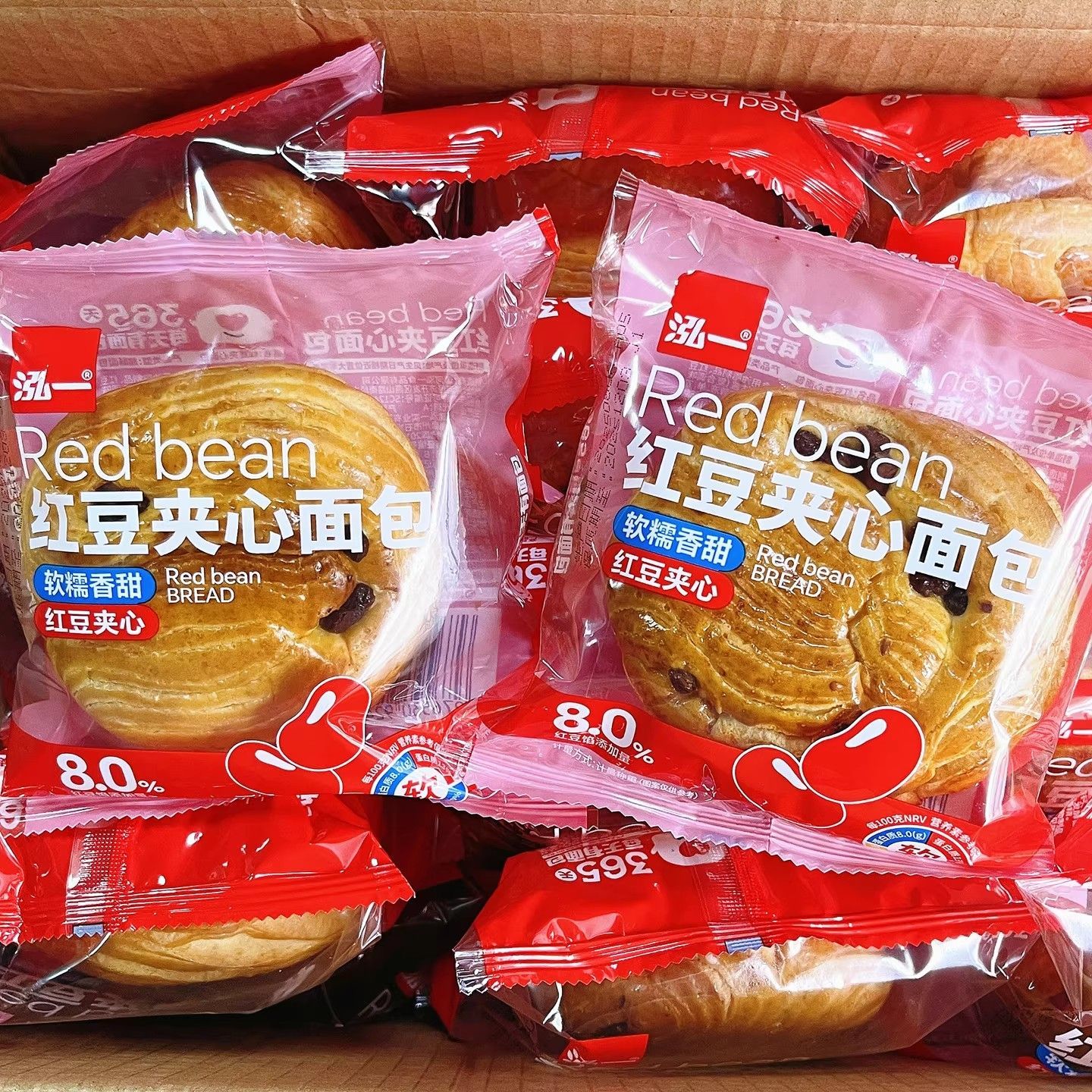 泓一红豆夹心面包500g软糯香甜