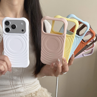 适用苹果17promax手机壳iPhone17pro保护套16高级感15磁吸14防摔大孔13防指纹12波浪纹11软硅胶plus简约时尚p