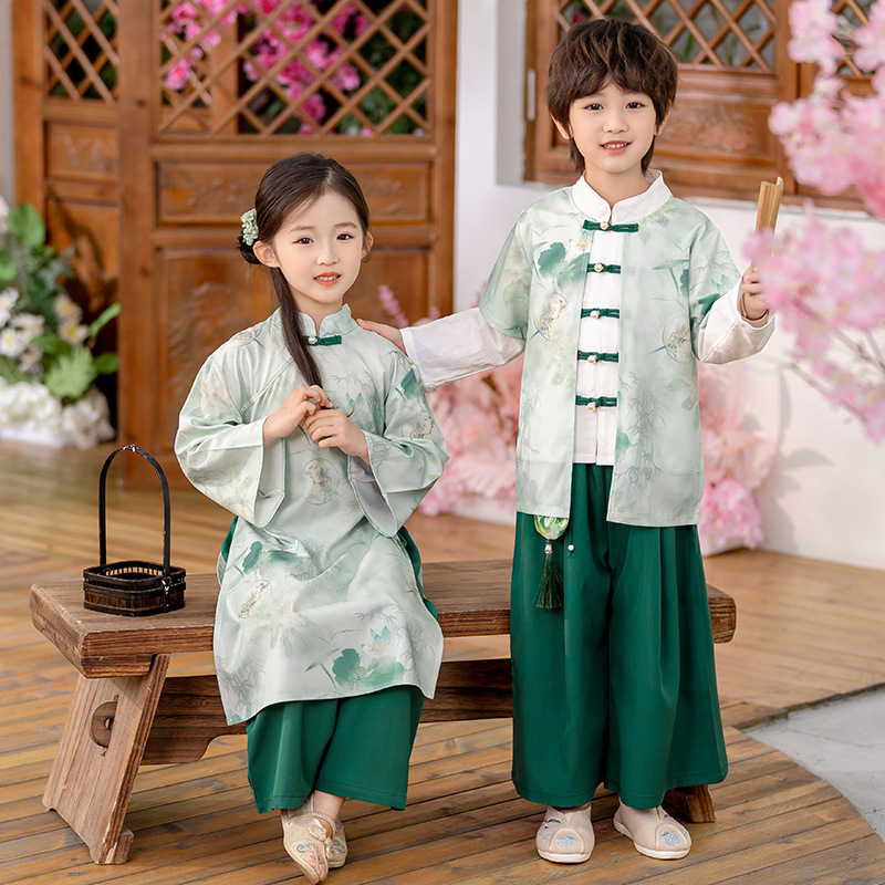 儿童唐装男童春秋2025新款上春山中国风汉服幼儿园女生古风