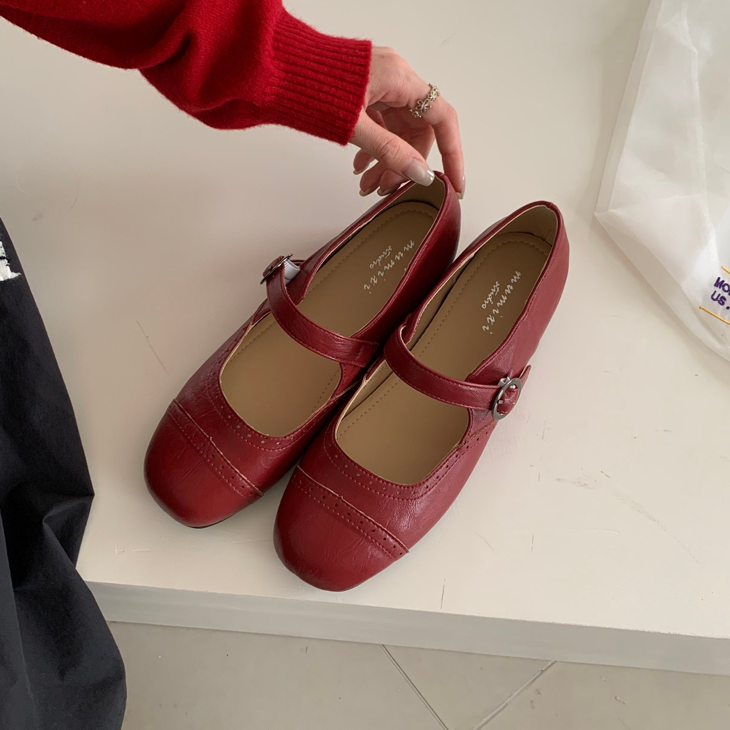 MUMU法式复古风一字带玛丽珍鞋女平底浅口单鞋百搭气质通勤鞋,女鞋,浅口单鞋,淘宝优惠券,粉丝福利购,淘宝优惠卷