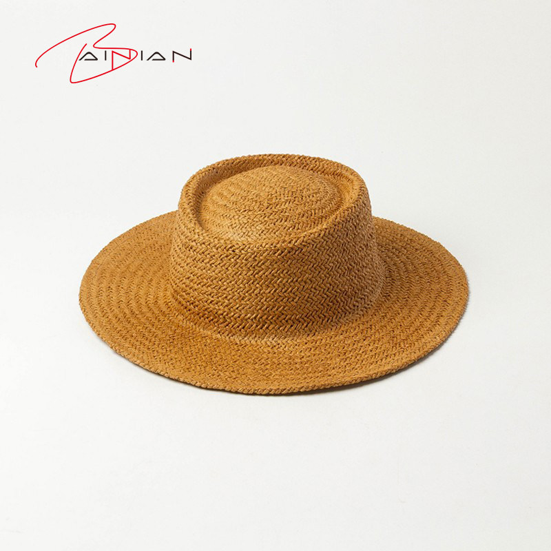 春夏新款休闲简约光板纸草草帽户外旅游防晒遮阳宽檐沙滩草帽