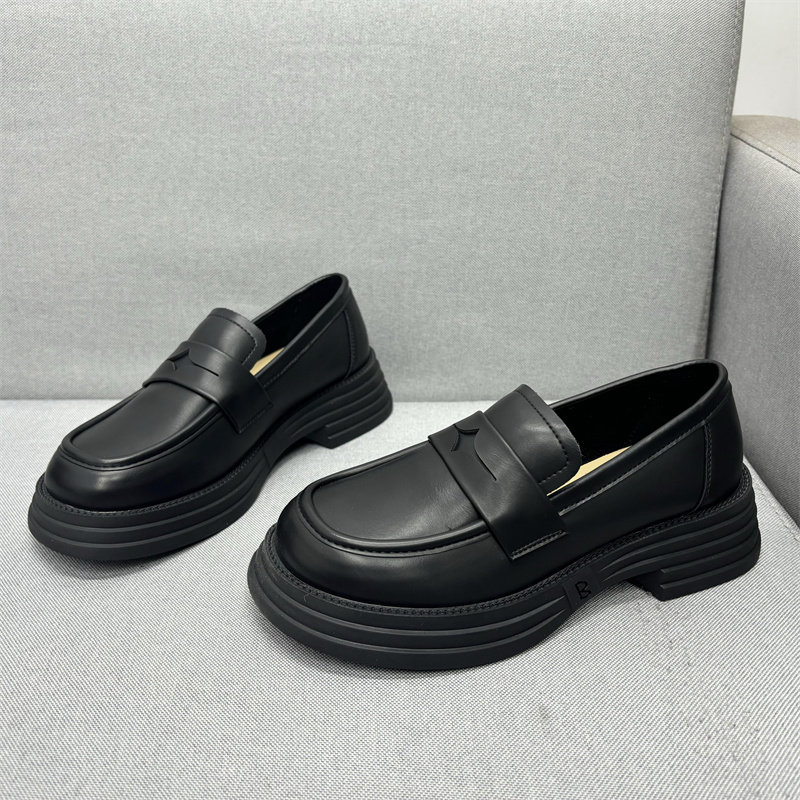 2025春季新款真皮休闲女鞋防滑英底中跟方跟圆头乐福鞋牛皮女单鞋,女鞋,乐福鞋（豆豆鞋）,淘宝优惠券,粉丝福利购,淘宝优惠卷