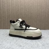 舒适百搭女鞋 断码 休闲高帮鞋 真皮厚底时尚 工厂处理2024年秋冬新款