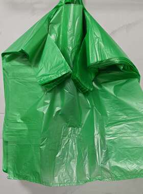 绿色背心式垃圾打包塑料袋方便袋马甲袋胶袋2025热卖果蔬垃圾袋