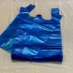 蓝塑料购物打包带走方便一次性手提背心垃圾袋小中大批发超适