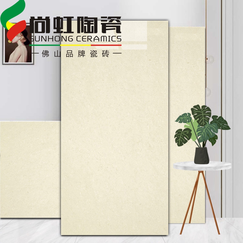 白色黄聚晶瓷砖600x1200 白黄聚晶抛光砖 耐磨玻化砖 客厅地砖