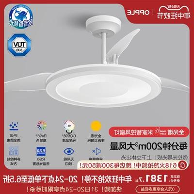 欧普照明隐形风扇客厅餐厅吊灯卧室简约现代电扇风扇灯睿风FS