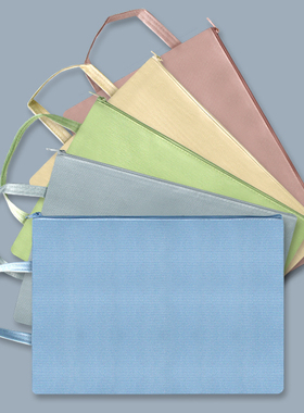 科目分类文件袋加厚防水灰色牛津布莫兰迪色拉链作业袋学生补习袋