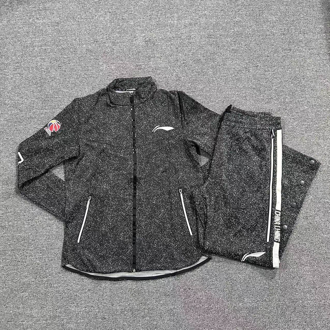 李宁赞助CBA大码男子篮球秋冬运动出场服套装开衫无帽卫衣排扣裤