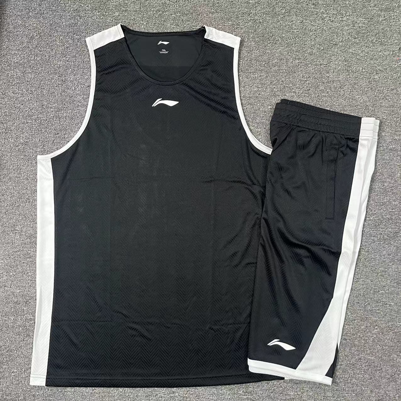 大码男生李宁CBA赞助款速干超轻篮球运动背心短裤篮球服AAYP017