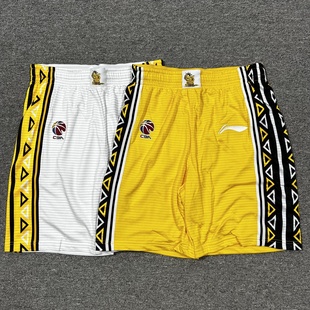 李宁赞助CBA18-19赛季北京北控球员版篮球比赛短裤速干五分裤