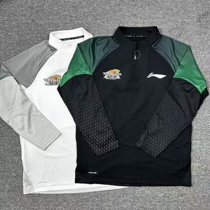 李宁赞助CBA篮球辽宁北控新疆球员版运动长袖T恤热身弹性投篮服