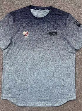 李宁赞助CBA男款胖子夏季速干弹性T恤宽松大码短袖ATSN233