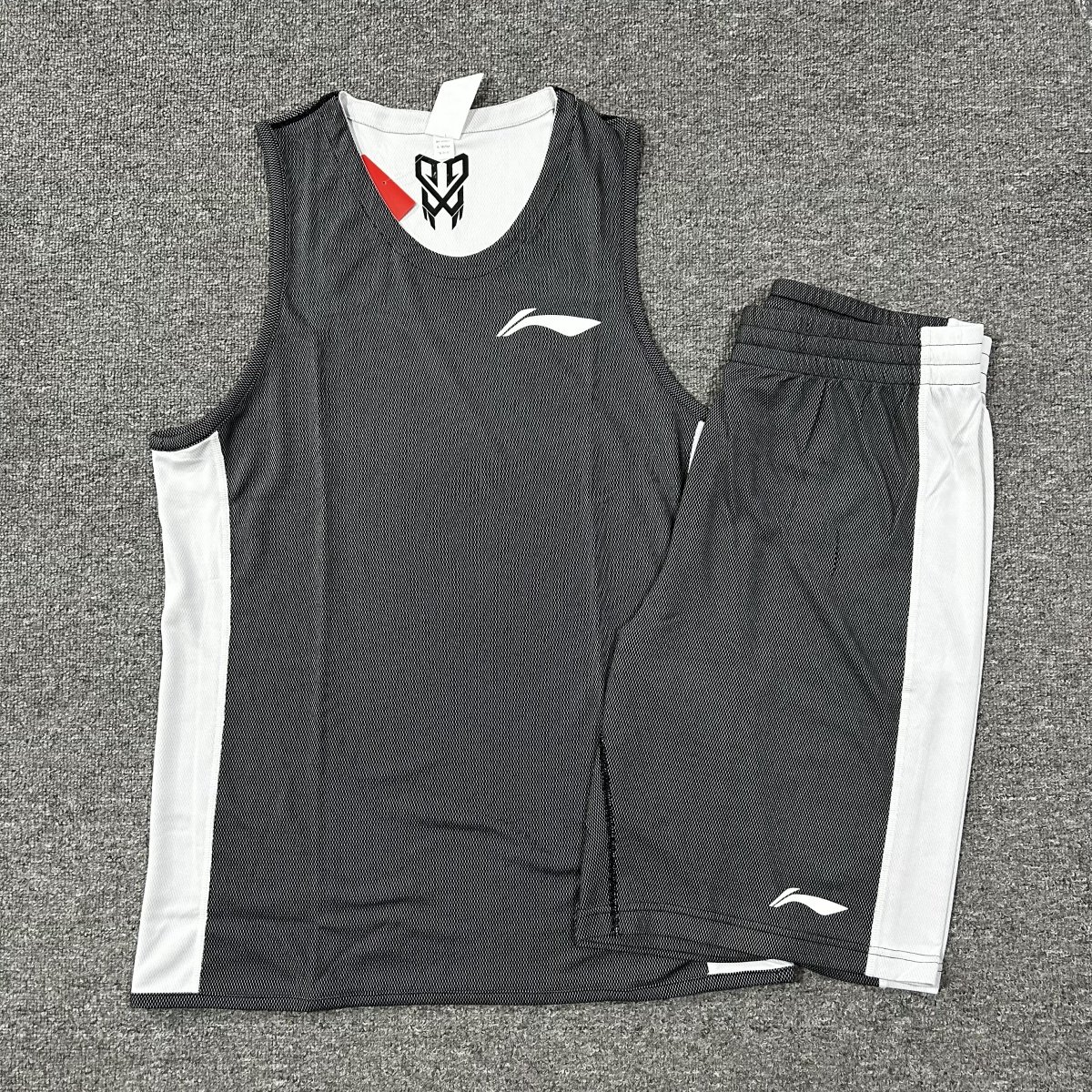 李宁赞助CBA球员训练比赛篮球运动双面穿背心超轻速干短裤AAYN237