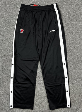 李宁赞助CBA新赛季秋冬款篮球运动排扣卫裤微绒保暖长裤AKLU541