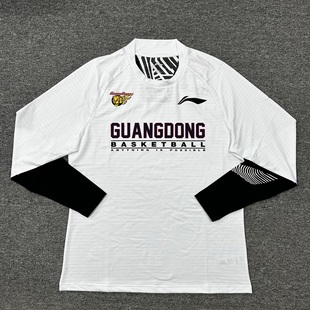 李宁CBA赞助广东男篮球员热身投篮服运动长袖 T恤圆领套头ATLP079