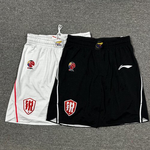 李宁赞助CBA辽宁飞豹主客场球员版速干比赛短裤透气五分裤AAPP371