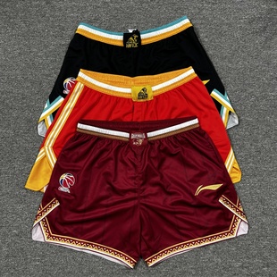 李宁赞助CBA24-25浙江广厦稠州城市经典比赛篮球短裤美式透气短裤