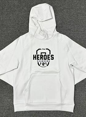 李宁CBA联赛赞助款山东王者的球员版男运动套头连帽卫衣AWDP959