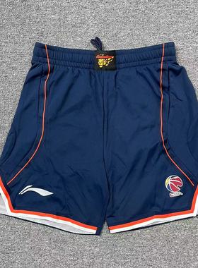 李宁CBA赞助广东宏远球员穿篮球训练短裤吸汗轻薄速干短裤AAPR489