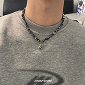 男款 新款 天然石串珠款 毛衣链嘻哈冷淡风锁骨链小众设计感女生项链