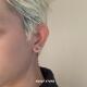 医用钛钢男耳钉女耳环耳饰简约方钻祖母绿耳骨钉睡觉不用摘养耳洞