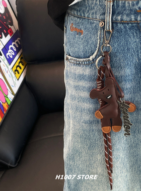 美式嘻哈复古小狗男款裤链女小众设计感裤挂百搭休闲包挂加分配饰