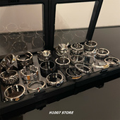 2024年新款 做旧潮牌戒指男士 可调节指环女嘻哈小众设计单身食指戒