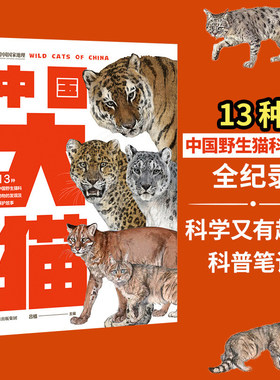 中国大猫 吕植 13种野生猫科动物物种全书猞猁兔狲雪云豹猫科学信息生态系统野外真实生活科普笔记正版书籍 猫萌cfca荒野新疆推荐
