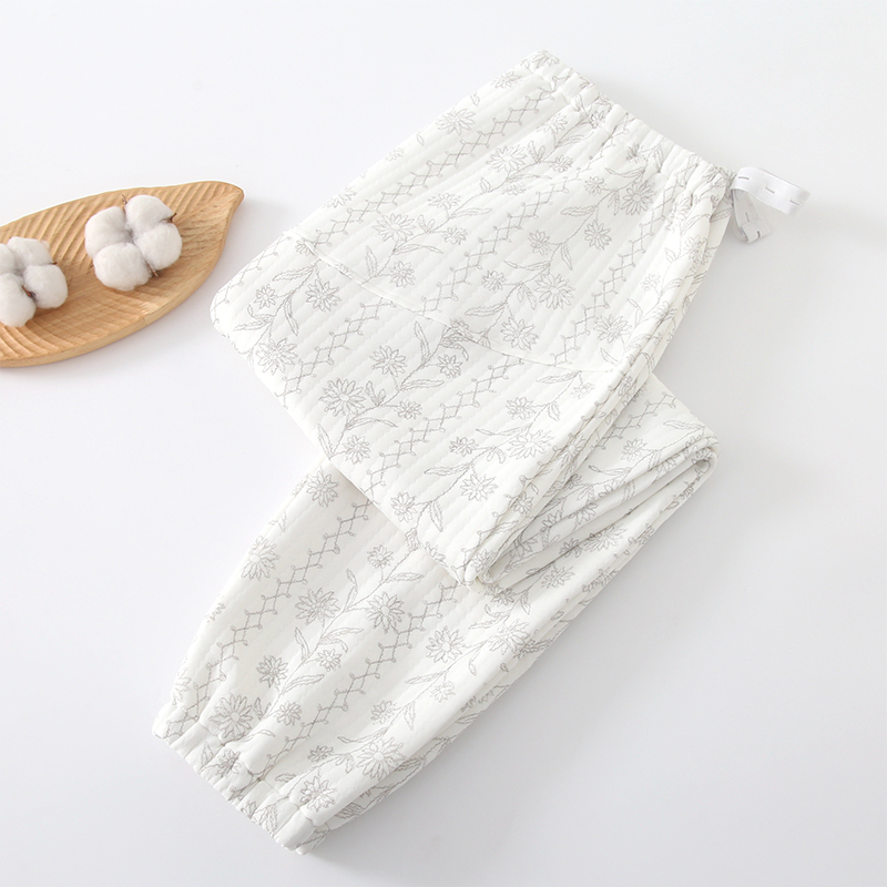 孕妇睡裤空气棉月子服春秋10月份