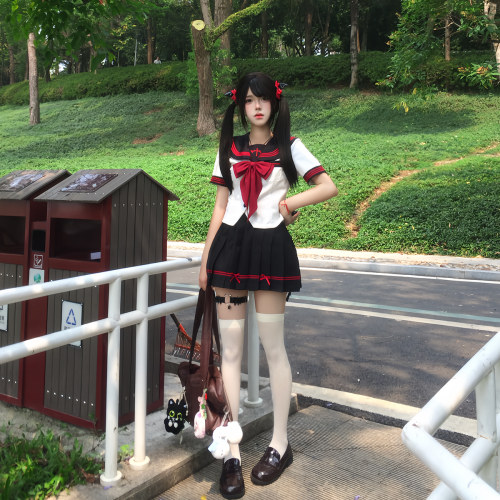 川町香【小恶魔】原创jk甜美日系正版校供学院收腰水手服套装显瘦