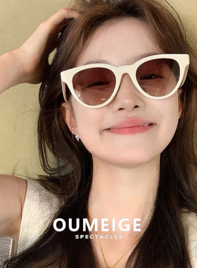 迪丽热巴同款白框墨镜女高级感2026新款防紫外线太阳镜潮可配近视