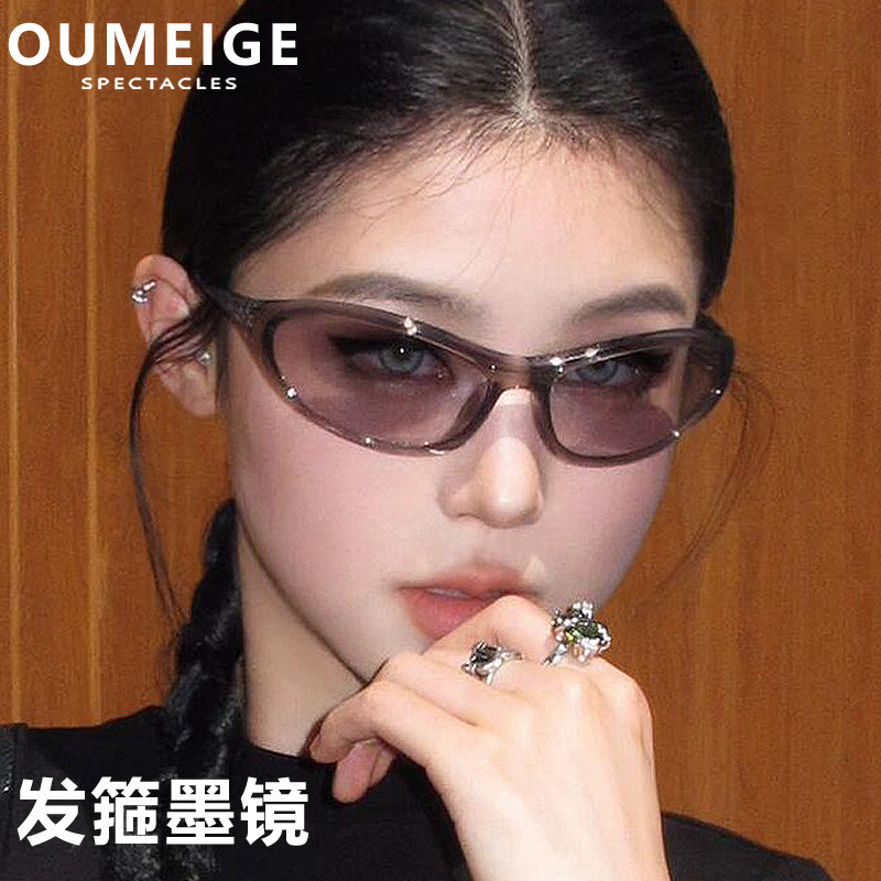 发箍浅灰色墨镜女2026新款高级感防紫外线太阳镜男超轻潮可配近视