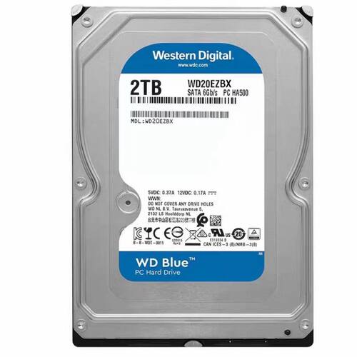 WD西数蓝盘2T机械硬盘 WD20EZBX SATA 6Gb/s接口 7200转速