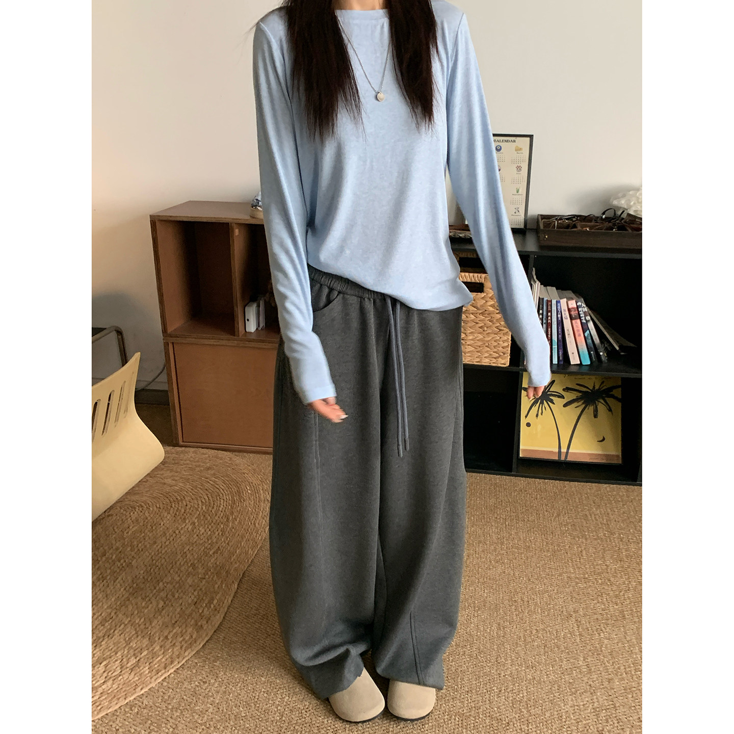 GAORAN美式复古运动卫裤女秋冬新款宽松慵懒风休闲百搭阔腿裤ins,女装/女士精品,卫裤,淘宝优惠券,粉丝福利购,淘宝优惠卷