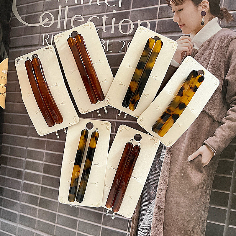 日本Treffen发饰深色玳瑁色系不伤头发保护头发夹一字夹校园女