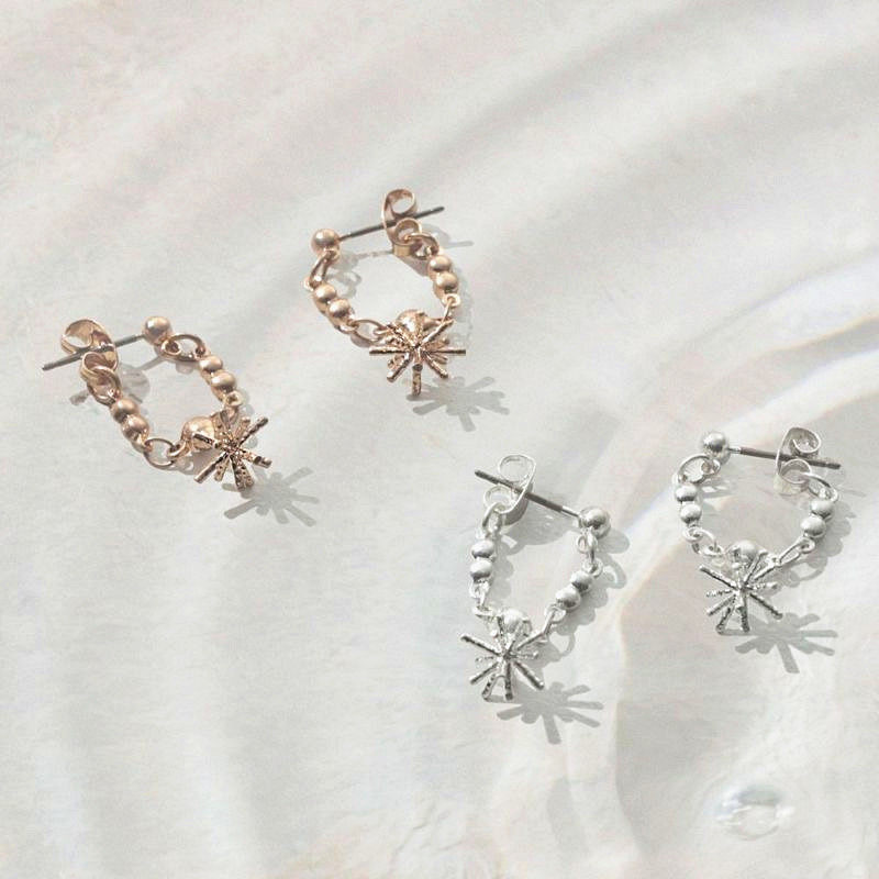 日本OSEWAYA耳环LIMITED NUMBER新月MOON烟花前后链耳钉有耳洞女